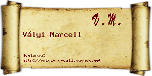 Vályi Marcell névjegykártya